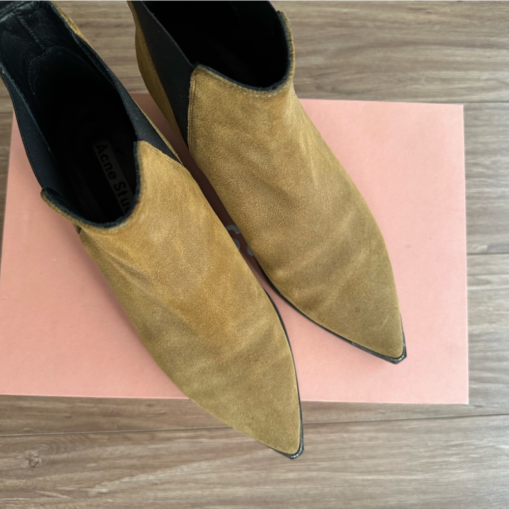 Acne Tan Suede Ankle Boots - Picture 3 of 6